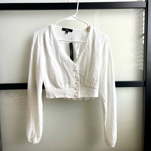 Lulus NEVER WORN white crop top and skirt, size S - Picture 2 of 5